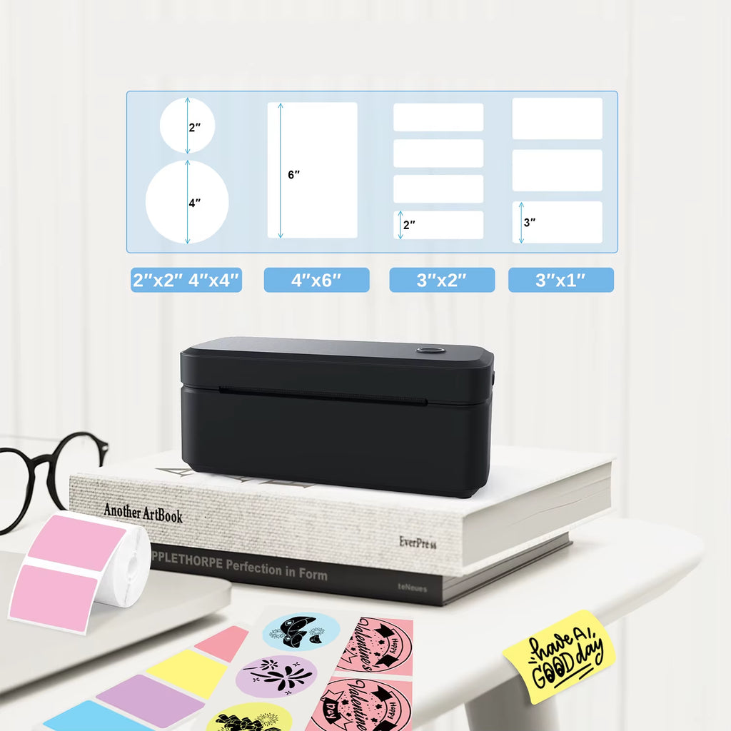 X4 Thermal Label Printer Portable Printer for 4X6 Mailing Packages Printing Bluetooth & Automatic Label Recognition