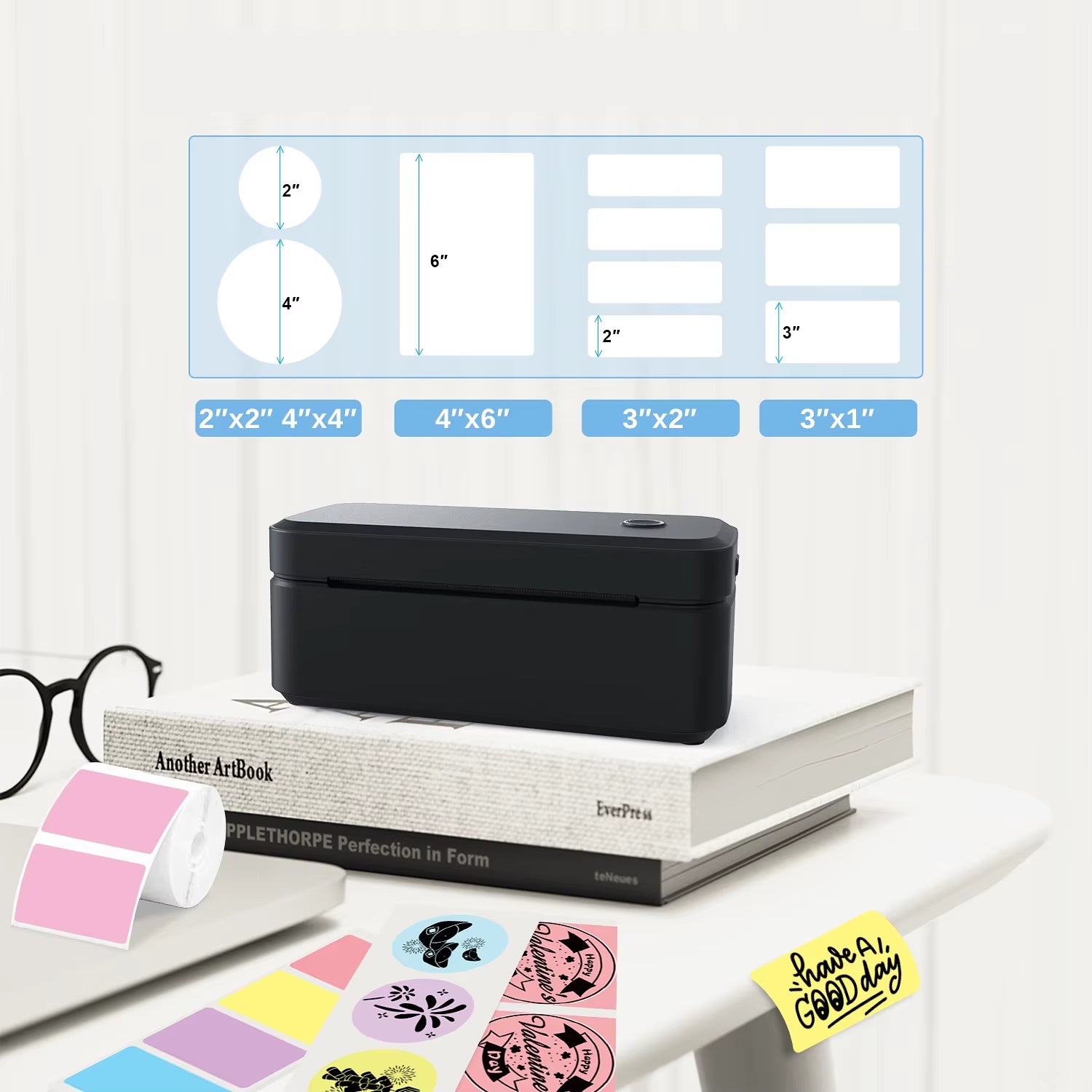 X4 Thermal Label Printer Portable Printer for 4X6 Mailing Packages Printing Bluetooth & Automatic Label Recognition
