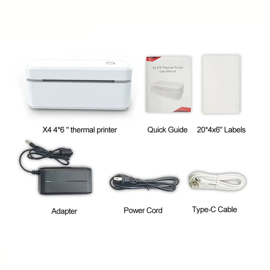 X4 Thermal Label Printer Portable Printer for 4X6 Mailing Packages Printing Bluetooth & Automatic Label Recognition